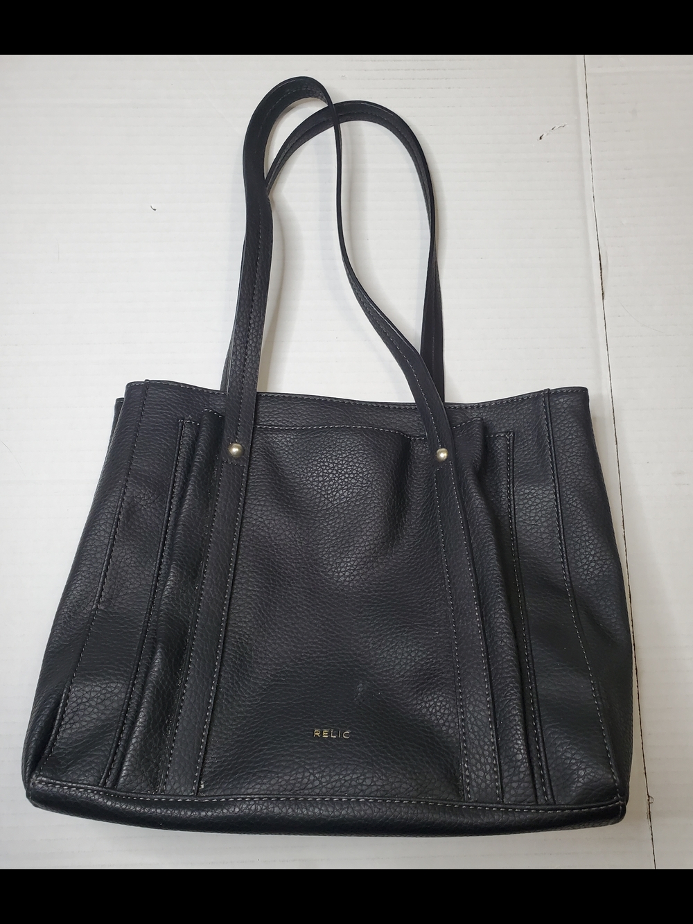 Relic Black Pebbled Tote with Dual Shoulder Straps